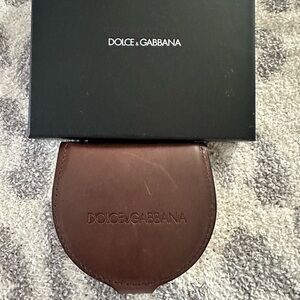 Dolce & Gabbana Brown Leather Coin Case